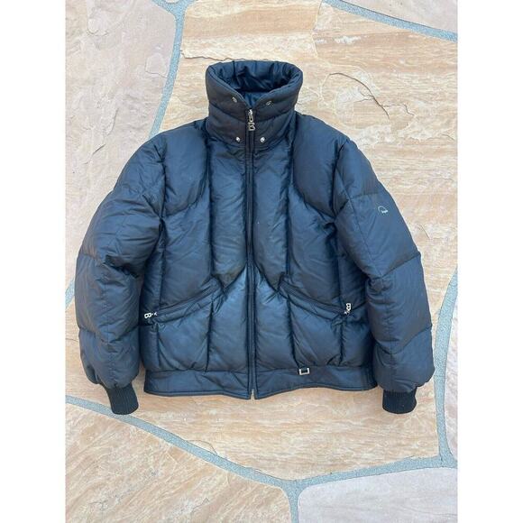BOGNER Goose Down Filled Quilted Cropped Black Jacket Coat Womens size 12 M L - Picture 1 of 8